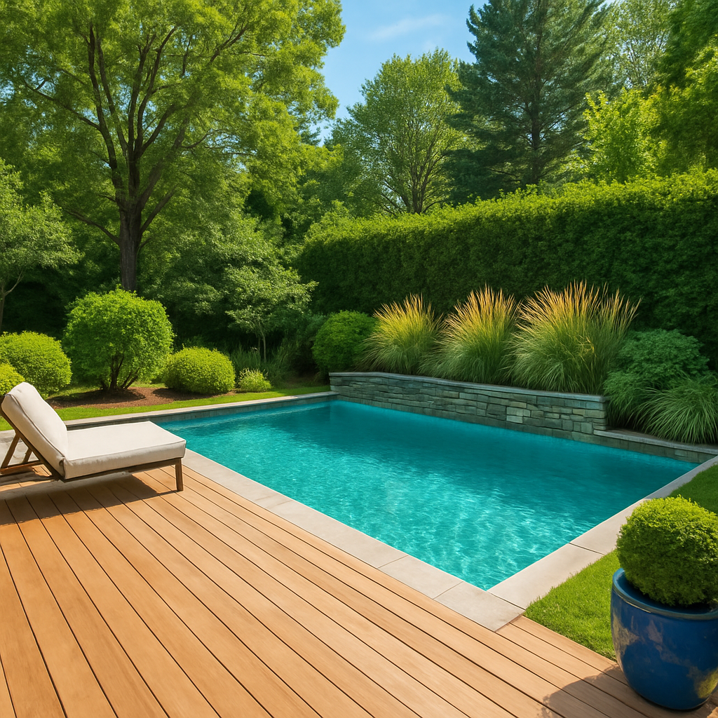 APEX Design team discussing pool plans